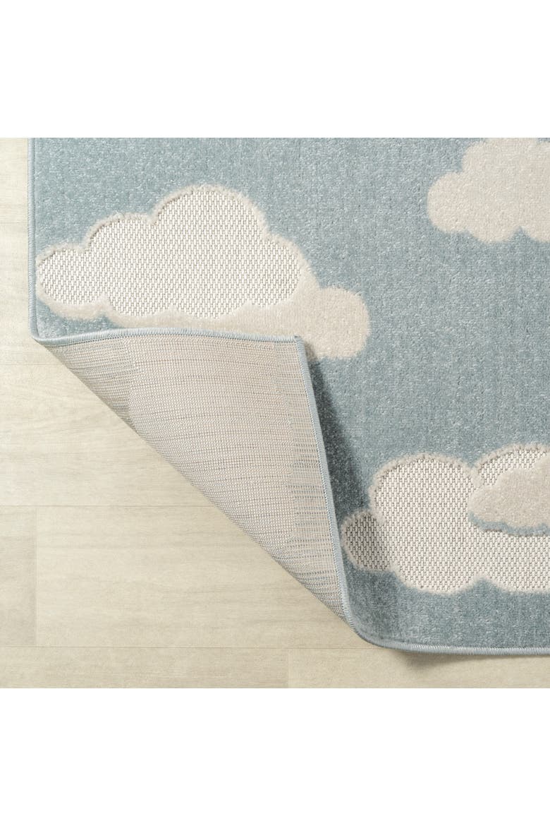 Hedwig High-Low Youth Cloud Scandi Indoor/Outdoor Area Rug, Alternate, color, Blue/Ivory