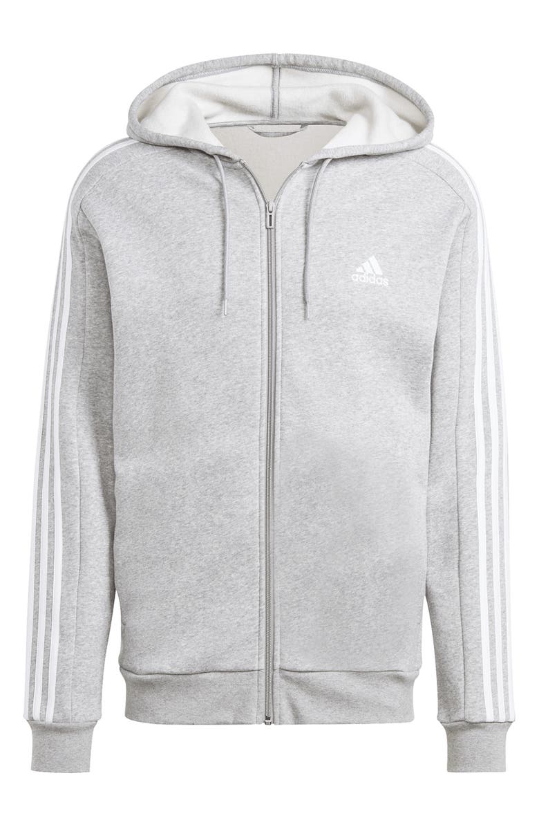 adidas Essentials 3-Stripe Fleece Hoodie, Alternate, color, 