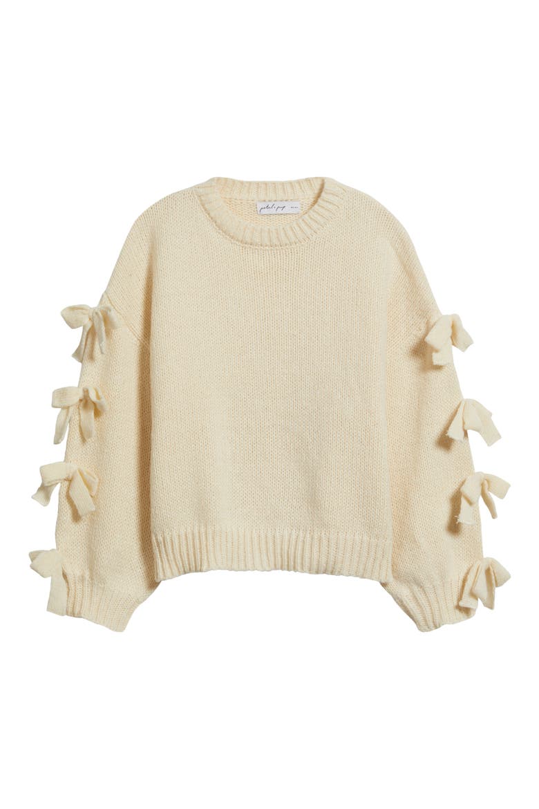Lover Tie Sleeve Sweater, Alternate, color, IVORY