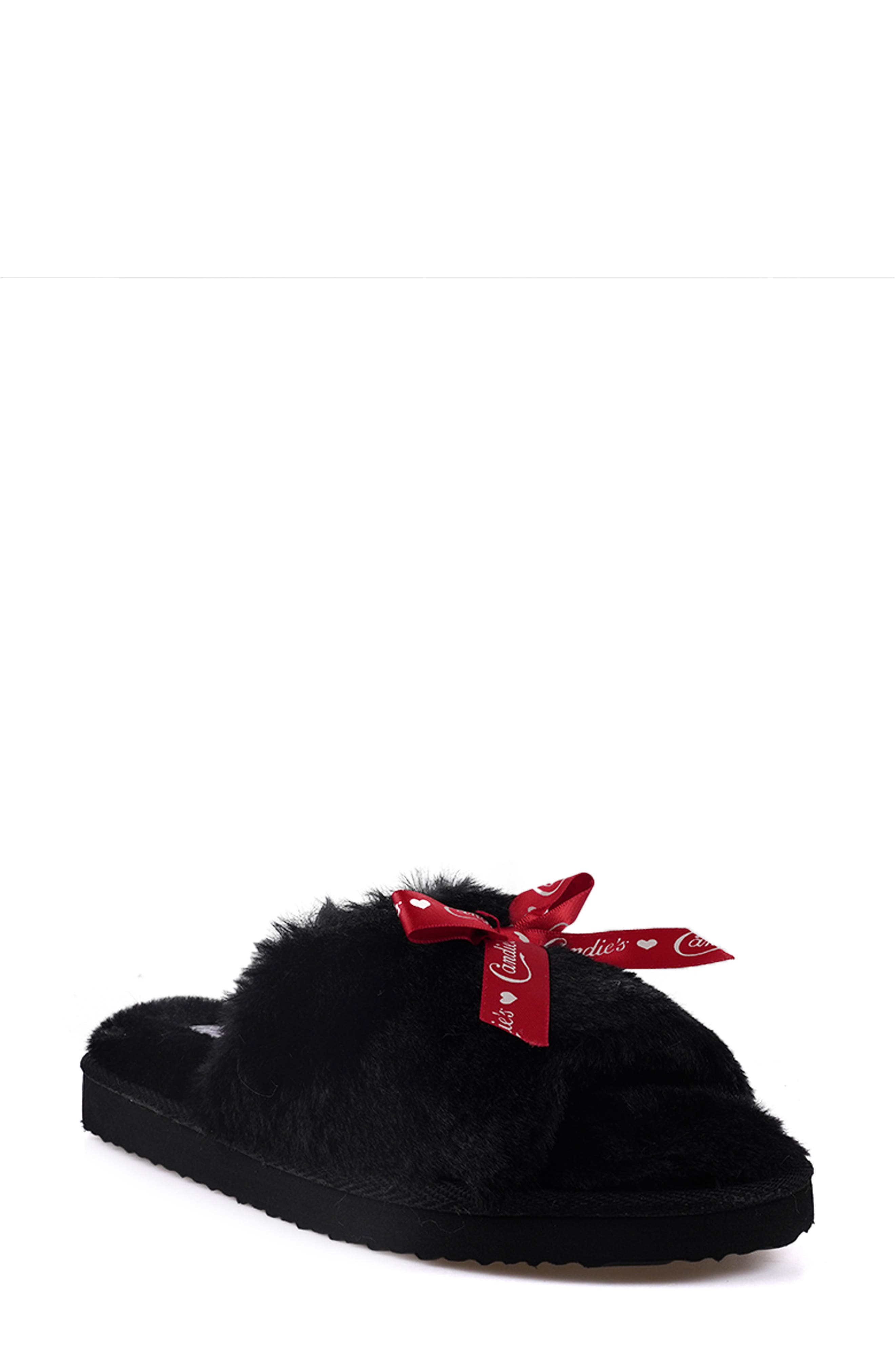 Candie's Zazas Faux Fur Slide Sandal, Main, color, 