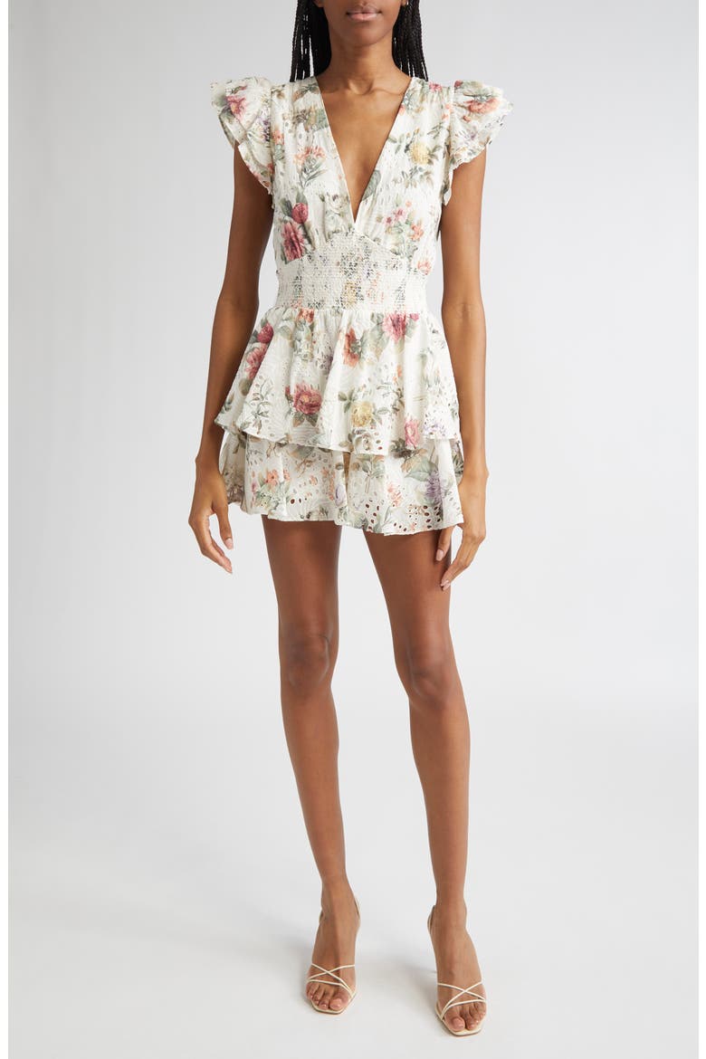 Kessie Tiered Ruffle Romper, Main, color, SWEET NOTHINGS