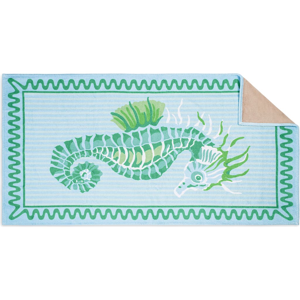 Matouk Seahorse Beach Towel In Aquamarine