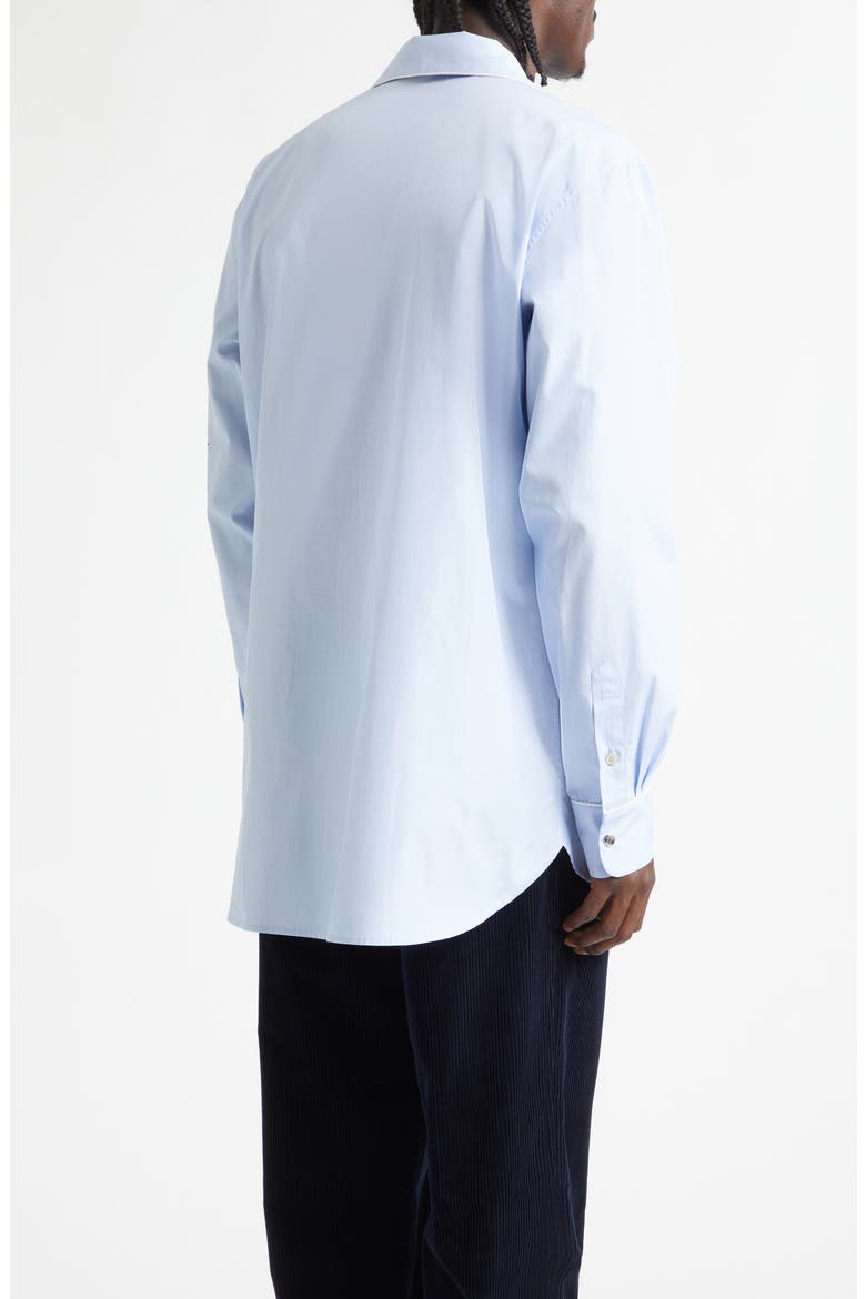 Cotton Fil-à-Fil Snap Front Shirt, Alternate, color, BLUE