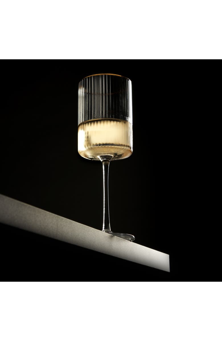 Viski Meridian Crystal Gold Rimmed Wine Glasses Set of 2, Alternate, color, Clear