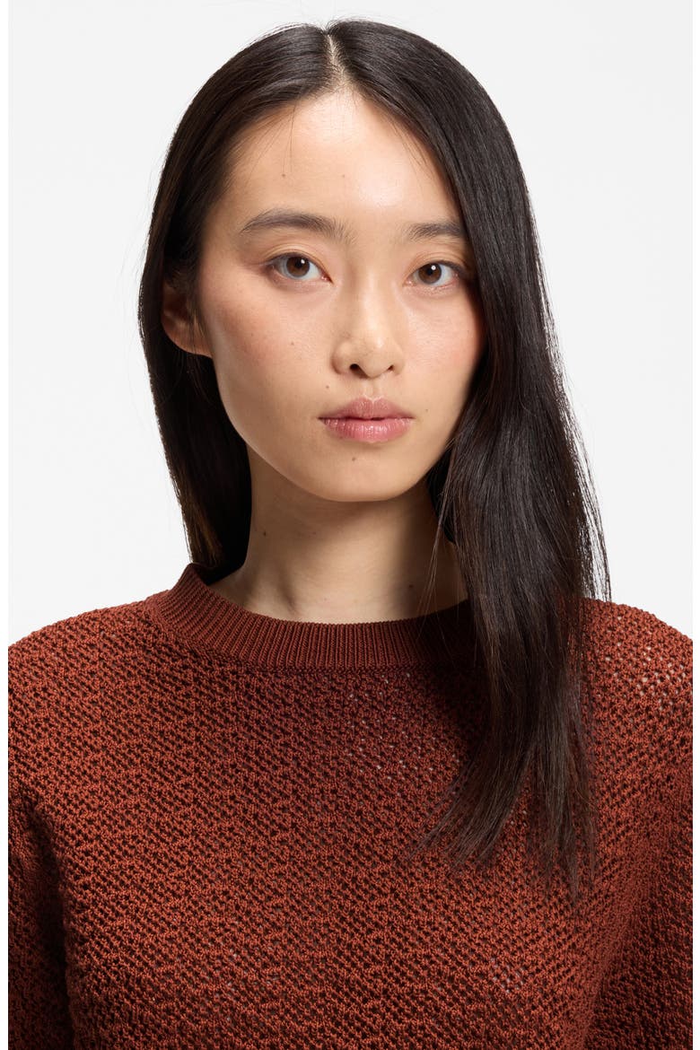 Folearia Short Sleeve Cotton Sweater, Alternate, color, TORTOISE SHELL