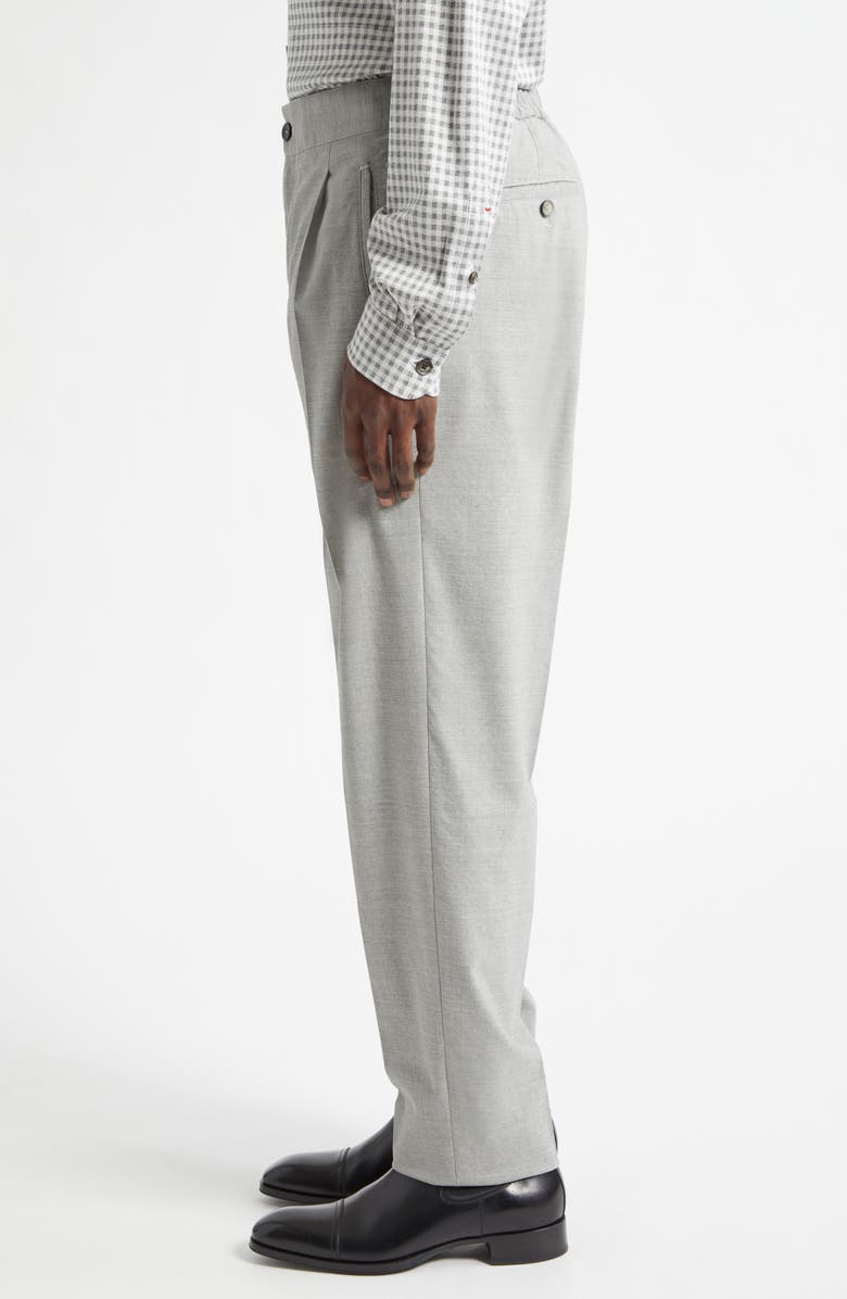 ISAIA Pleated Wool Blend Pants, Alternate, color, Grigio Nuvola