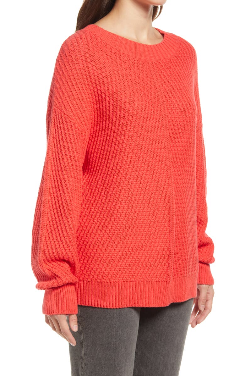 Treasure & Bond Tuck Stitch Cotton Sweater, Alternate, color,