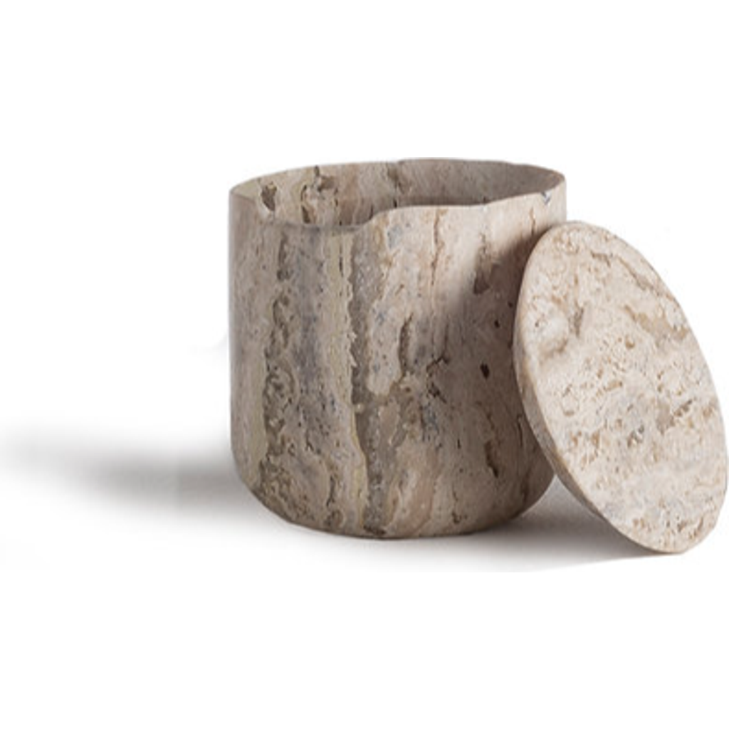 AndJacob Decor Less Is More Low Container in Travertine Marble  product