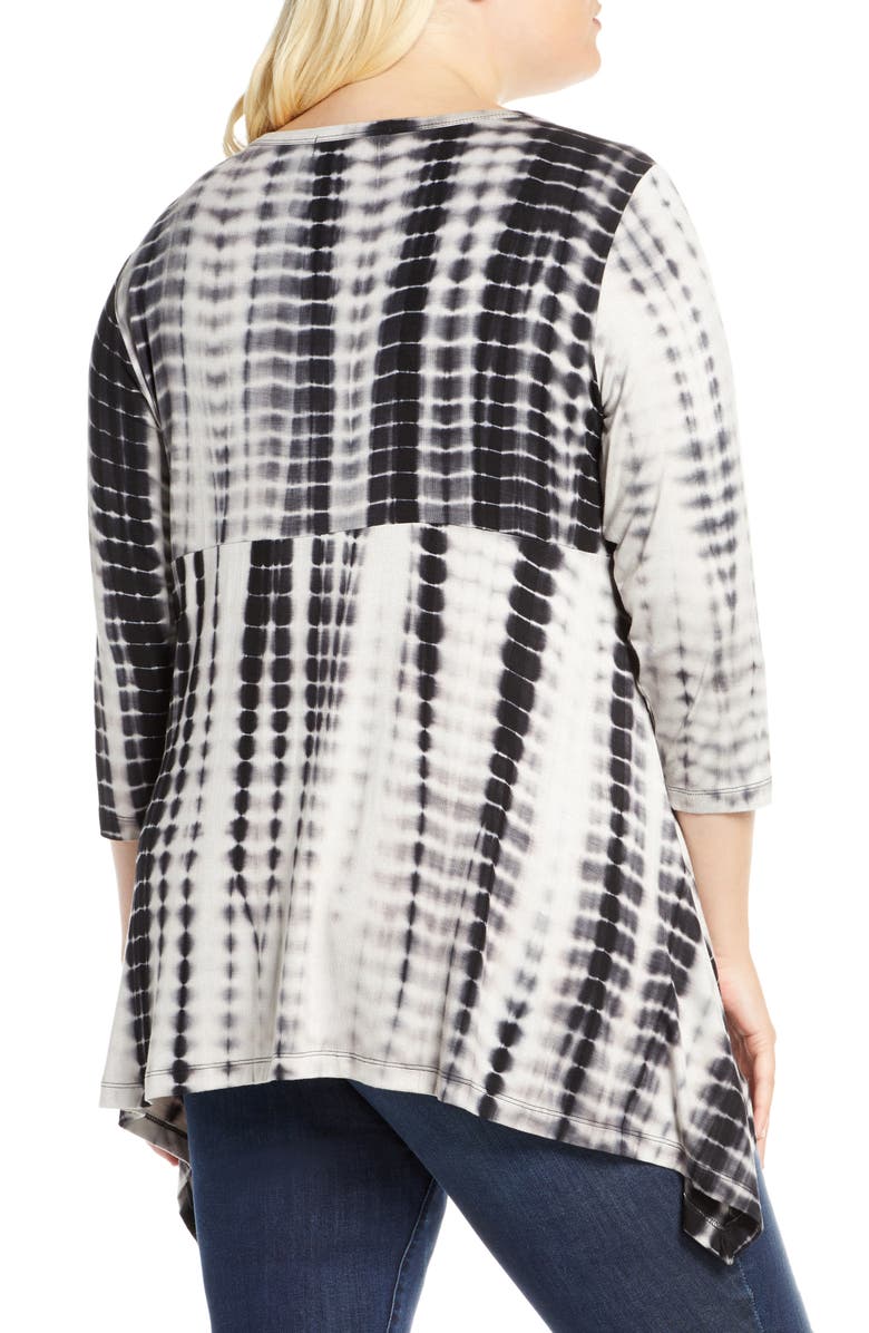 Single Thread Tie Dye Handkerchief Hem Top, Alternate, color,