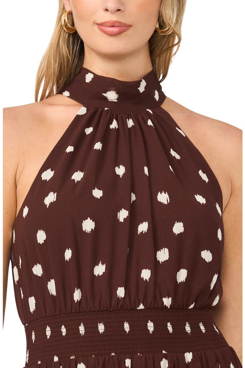 Flounce Cascading Maxi Dress, Alternate, color, MAHOGANY