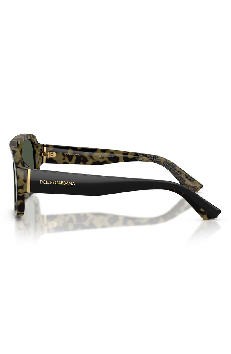Dolce&Gabbana 55mm Polarized Square Sunglasses, Alternate, color, Black Yellow Havana / Polar