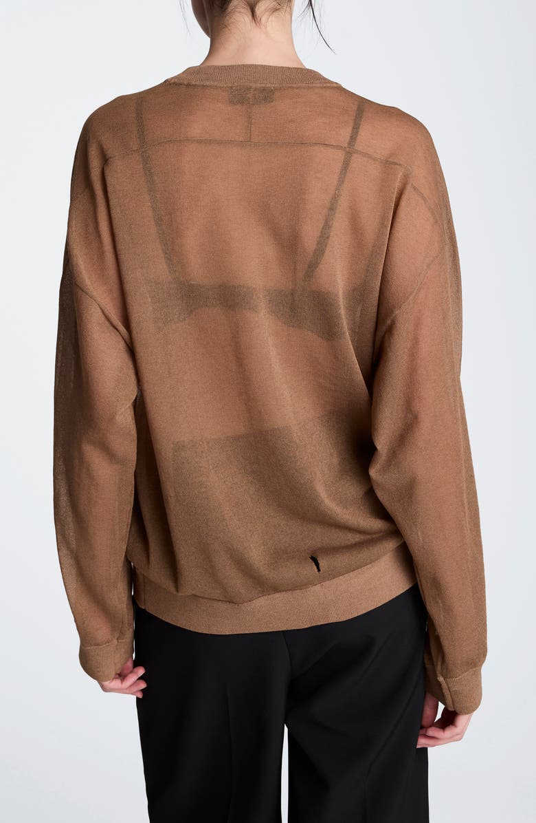 Kenneth Cole Sheer Crewneck Sweatshirt, Alternate, color, Mesquite