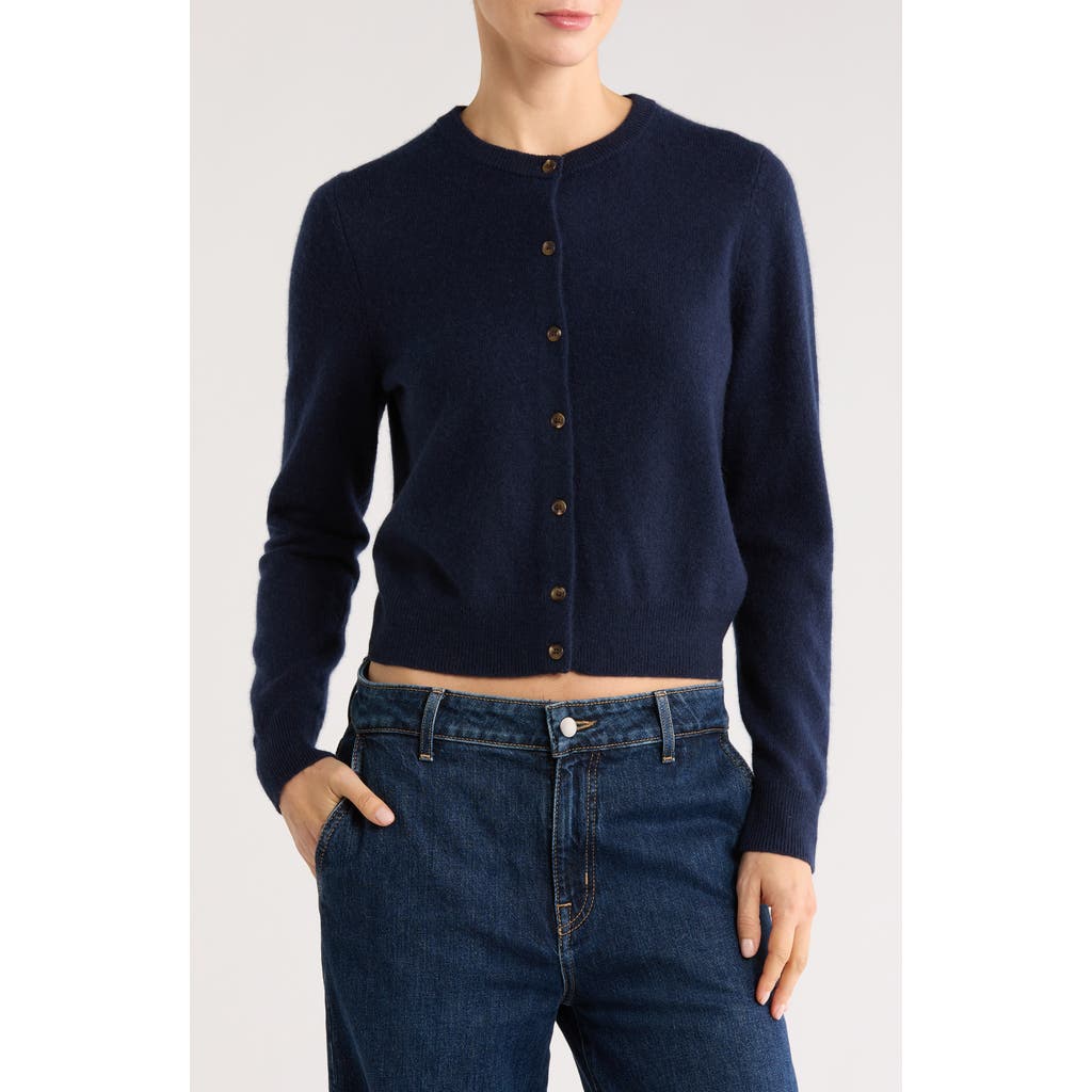 Nordstrom Crewneck Cashmere Cardigan In Blue