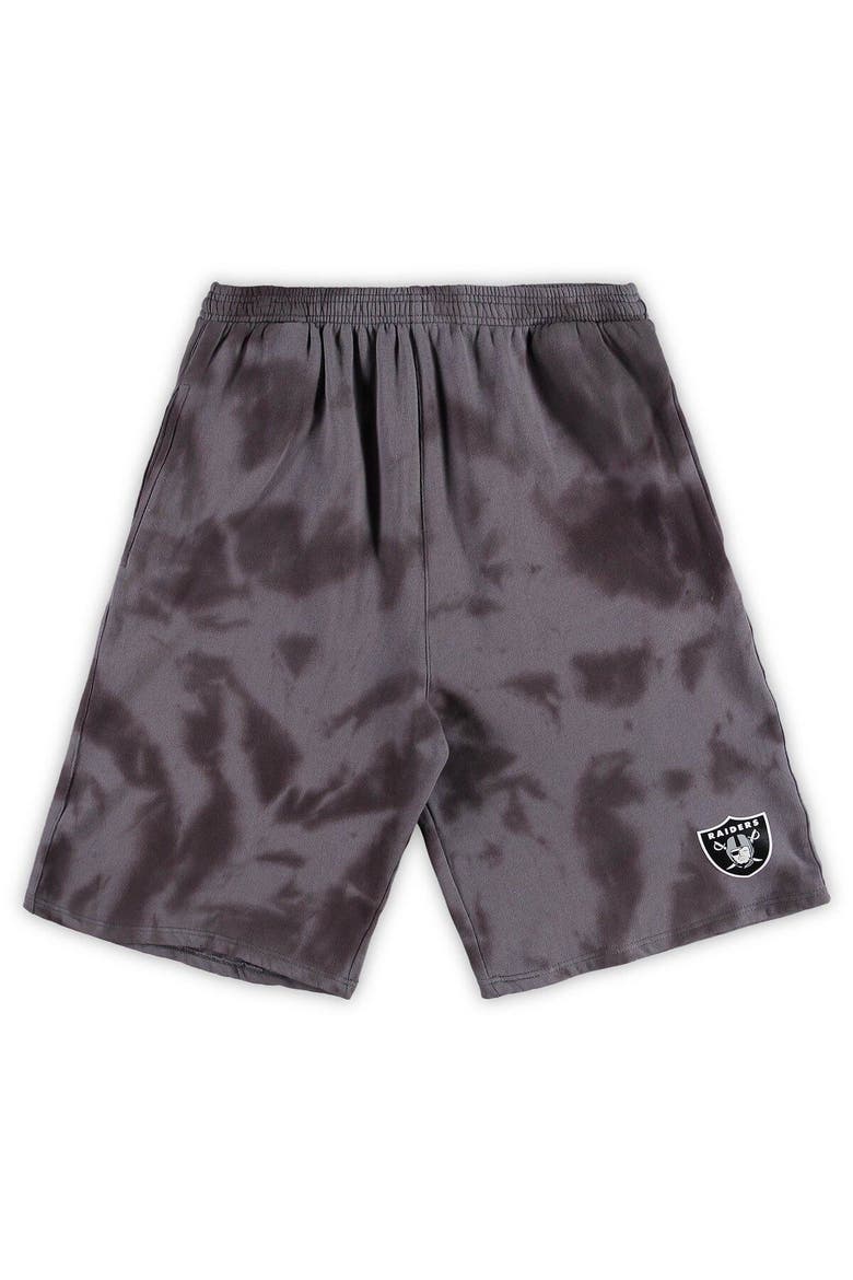 Men's Charcoal Las Vegas Raiders Big & Tall Tie-Dye Shorts, Main, color, Charcoal