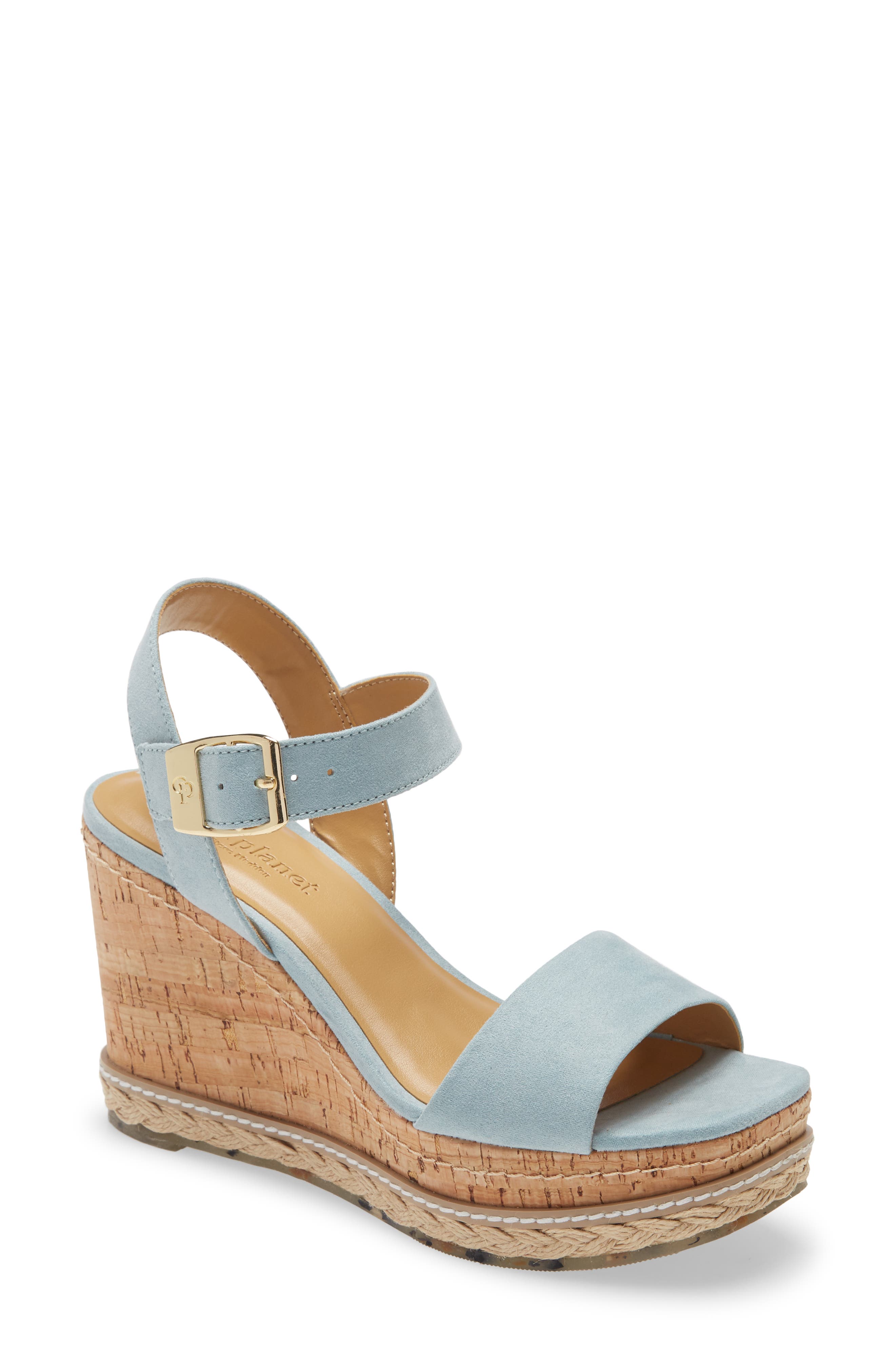 Junee Wedge Sandal, Main, color, LIGHT BLUE