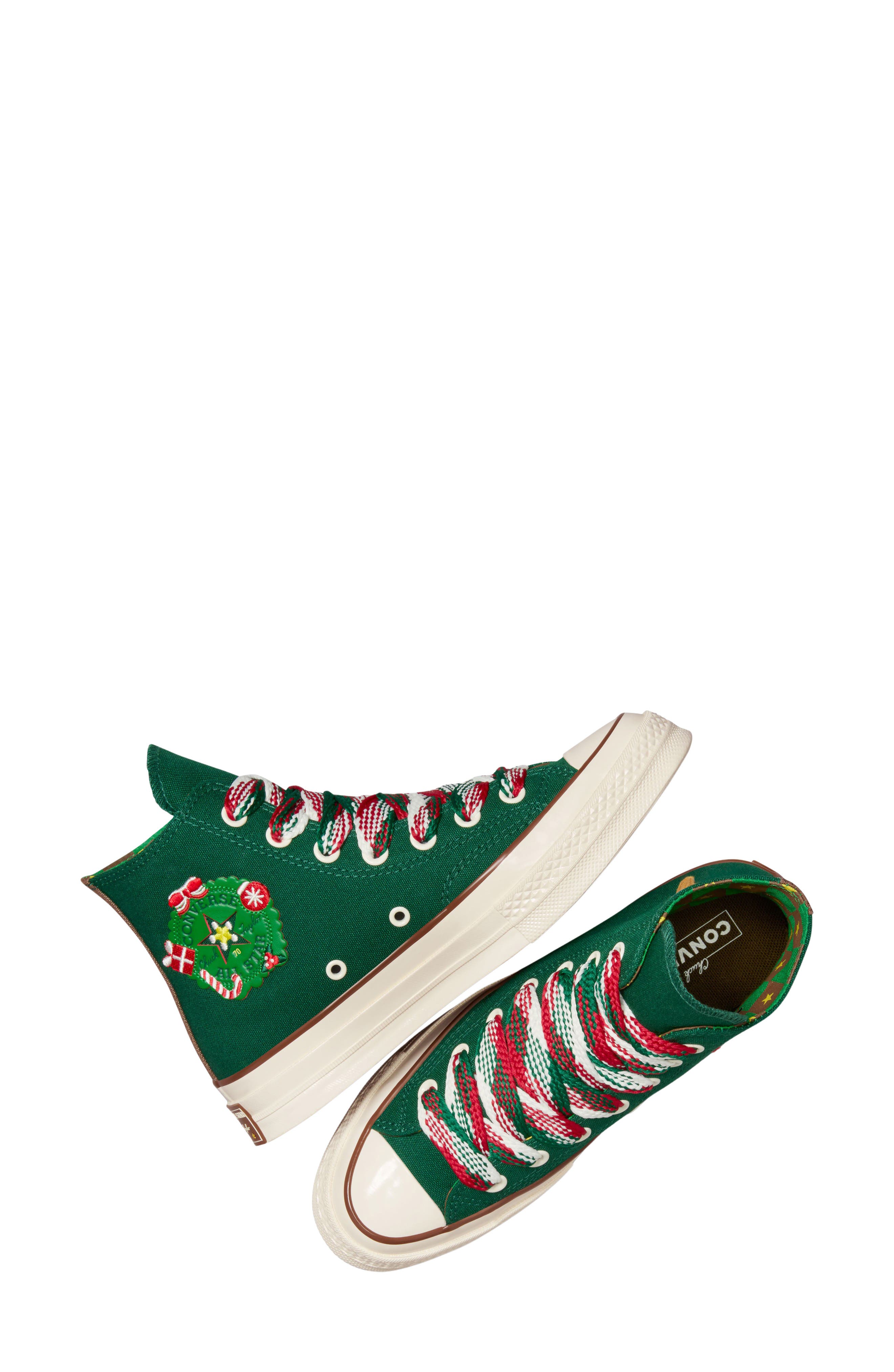 Converse Gender Inclusive Chuck 70 X-Mas Gingerbread Sneaker & Leg Warmers Set, Alternate, color, 