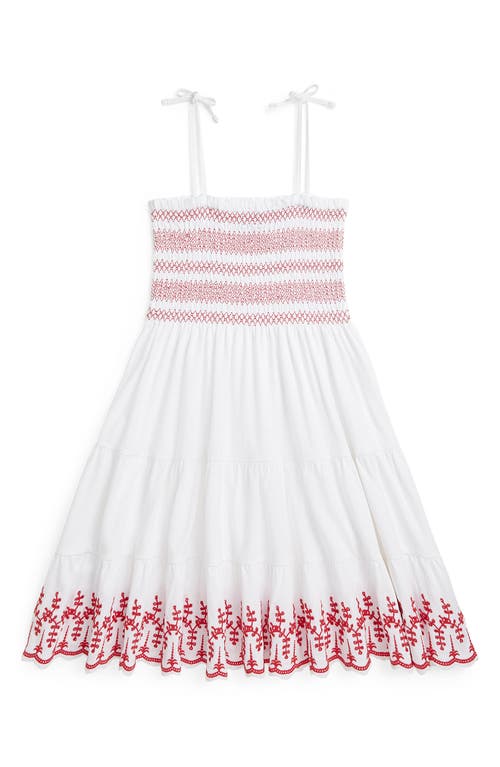 Polo Ralph Lauren Toddler And Little Girls Smocked Eyelet Jersey Dress In White
