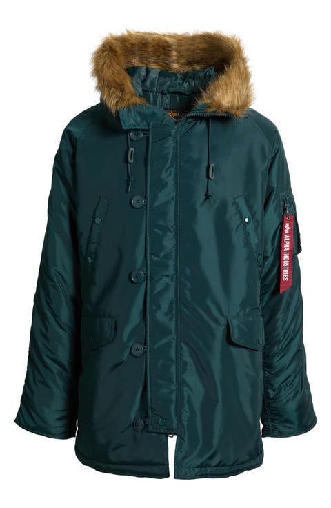 N-3B Relaxed Fit Faux Fur Trim Parka