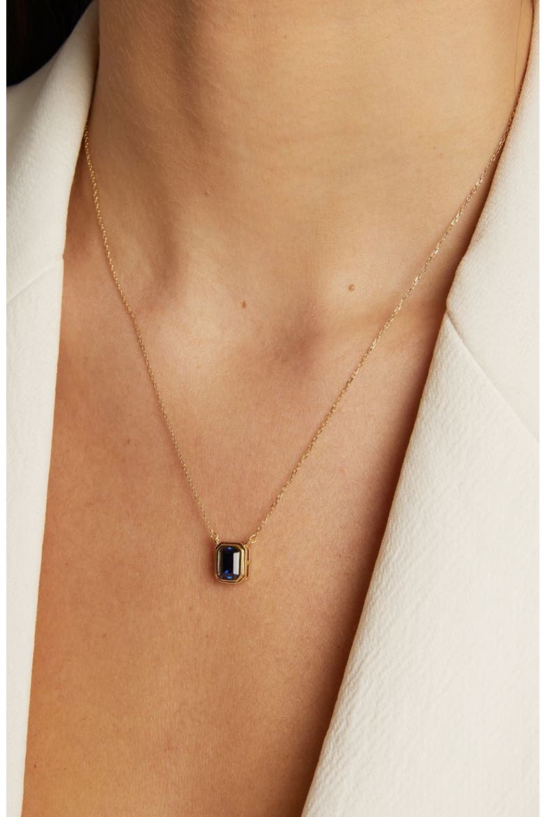 Lab Grown Blue Sapphire Heirloom Necklace, Alternate, color, Yellow