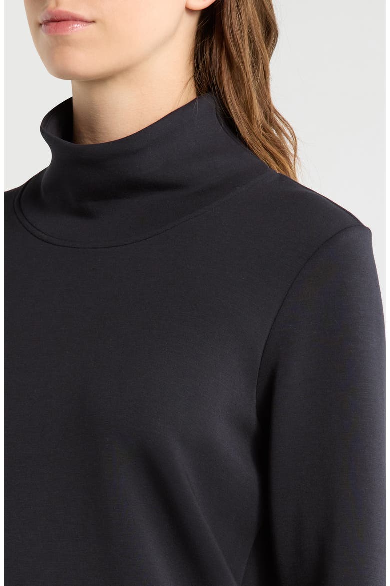 Dreamweave Recycled Polyester Blend Mock Neck Sweatshirt, Alternate, color, BLACK