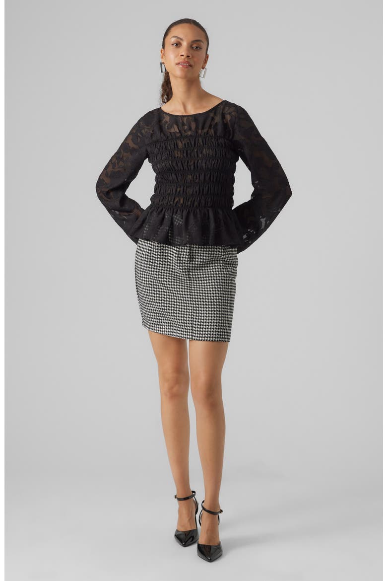Harper Houndstooh Miniskirt, Alternate, color, BLACK CHECKS WHITE H