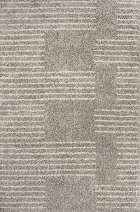 Petra Abstract Stripe Geometric Shag Area Rug