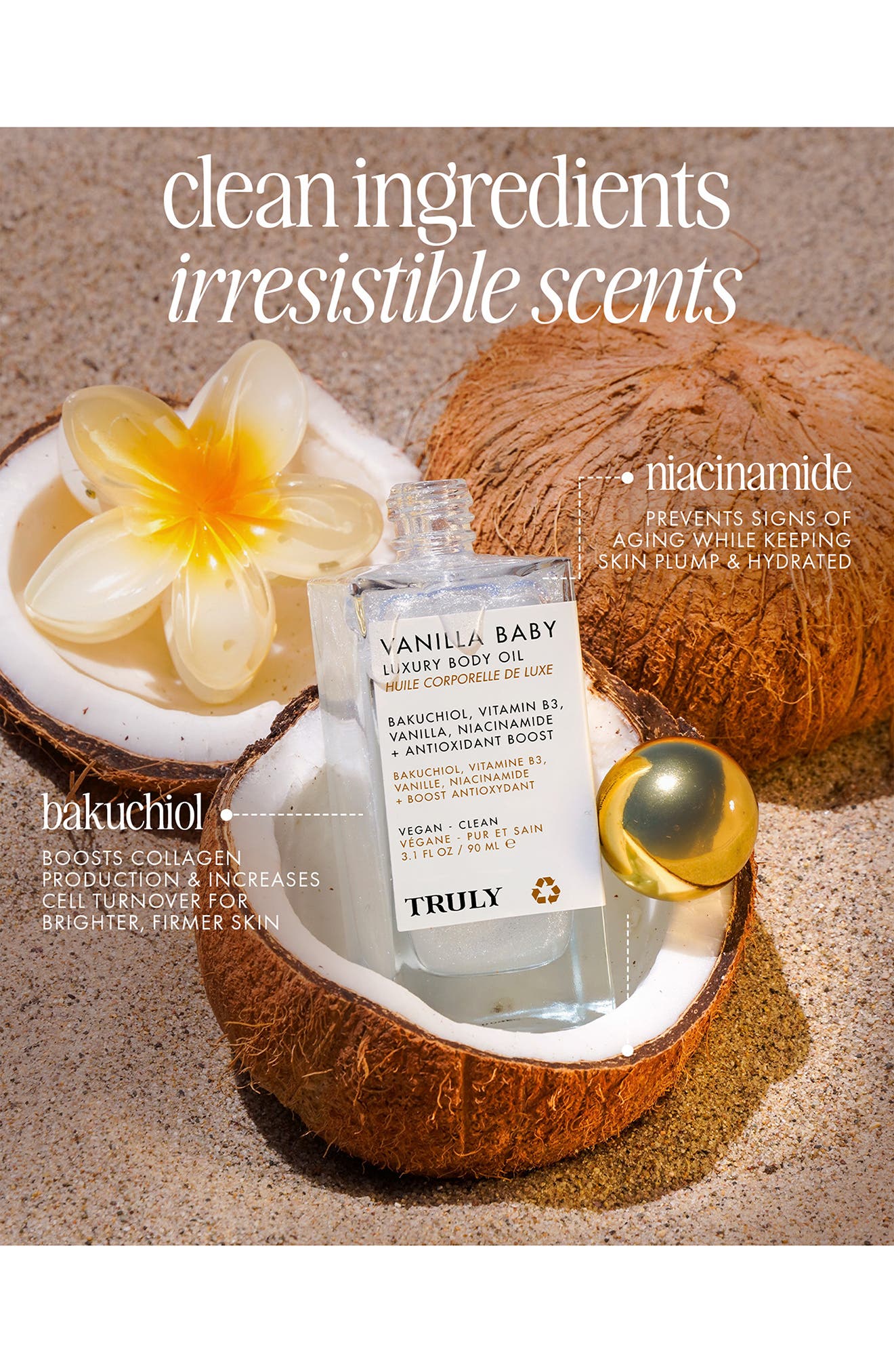 TRULY BEAUTY Vanilla Baby Luxury Body Oil (Women) | Nordstrom