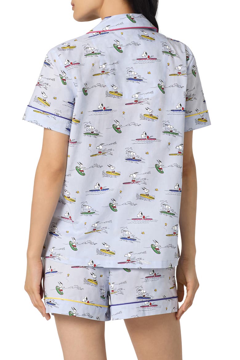 x Peanuts® Catch a Wave Organic Cotton Poplin Short Pajamas, Alternate, color, CATCH A WAVE SNOOPY