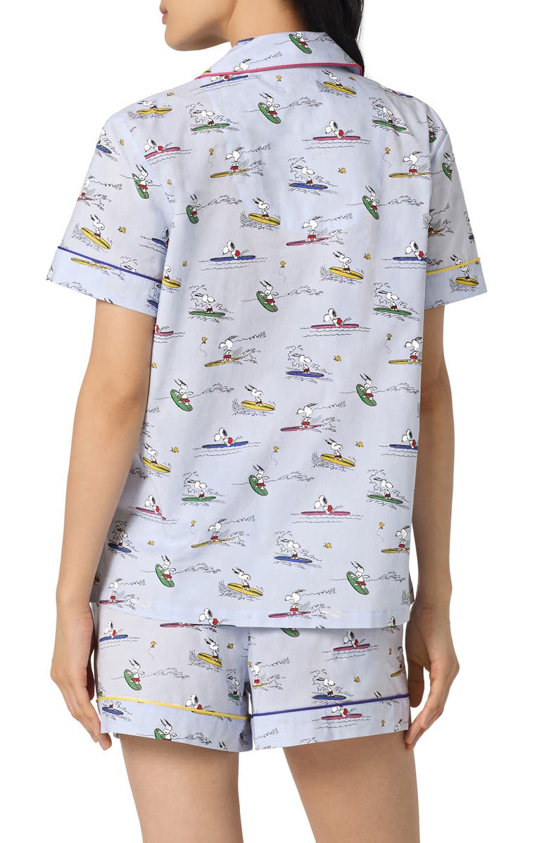 BedHead Pajamas x Peanuts<sup>®</sup> Catch a Wave Organic Cotton Poplin Short Pajamas, Alternate, color, 