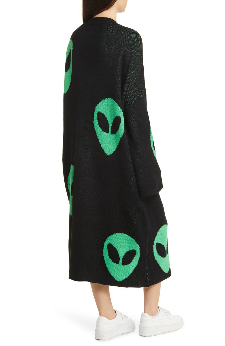 Dressed in Lala Literally Limitless Long Sleeve Oversize Sweater Dress, Alternate, color, Alien Lover