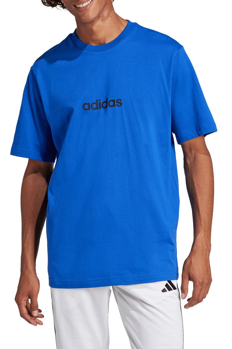 Logo Crewneck T-Shirt, Main, color, TEAM ROYAL BLUE/ BLACK