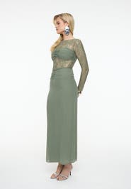BEAUUT Chiffon Maxi Dress With Ruched detailing