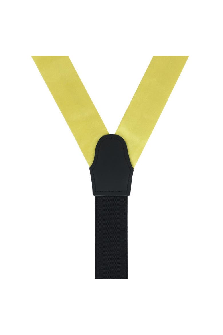 Sutton Solid Color Silk Formal Suspenders | Y-Back, Adjustable Braces, Alternate, color, Yellow