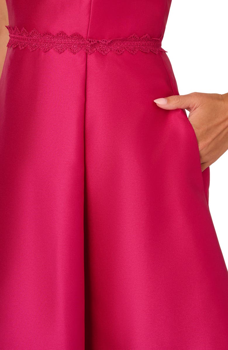 Adrianna Papell Halter High-Low Mikado Dress, Alternate, color, 