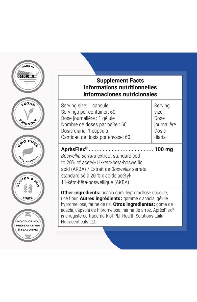 SuperSmart Super Boswellia Extract 100mg, Alternate, color, NO COLOR