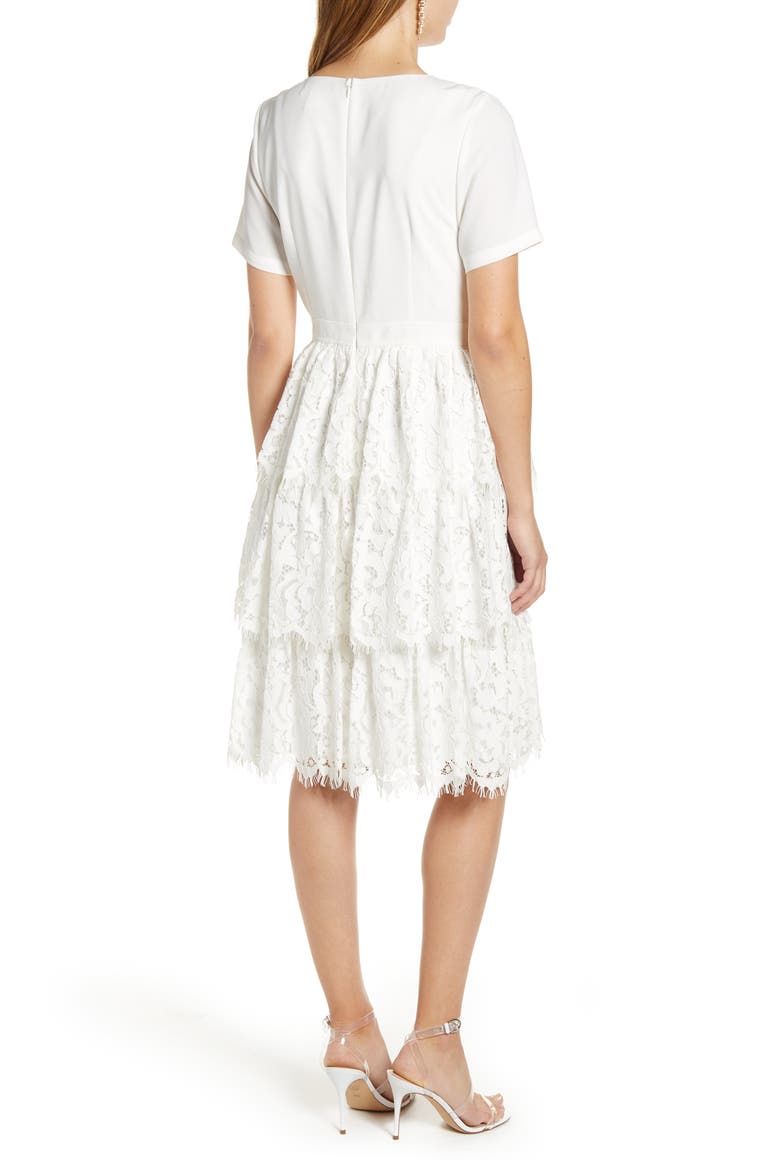 Mix Lace Dress, Alternate, color, IVORY CLOUD