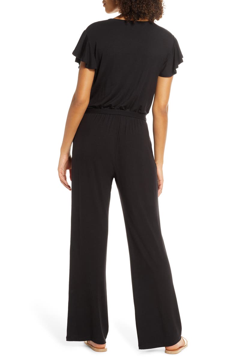 Fraiche by J Flutter Sleeve Jumpsuit, Alternate, color, 
