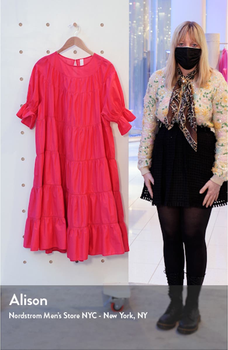 Paradis Tiered Puff Sleeve Cotton Dress, sales video thumbnail