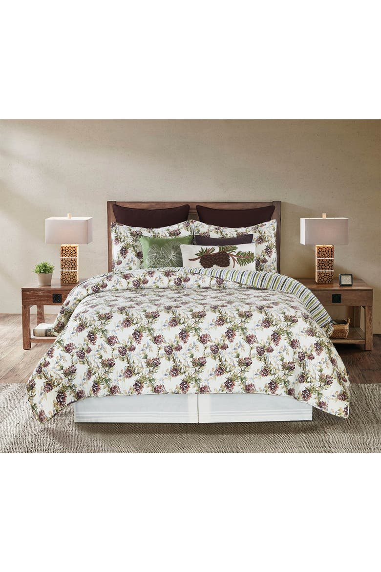 Cooper Pines Rustic Lodge Cotton Quilt Set  - Reversible and Machine Washable, Alternate, color, Brown