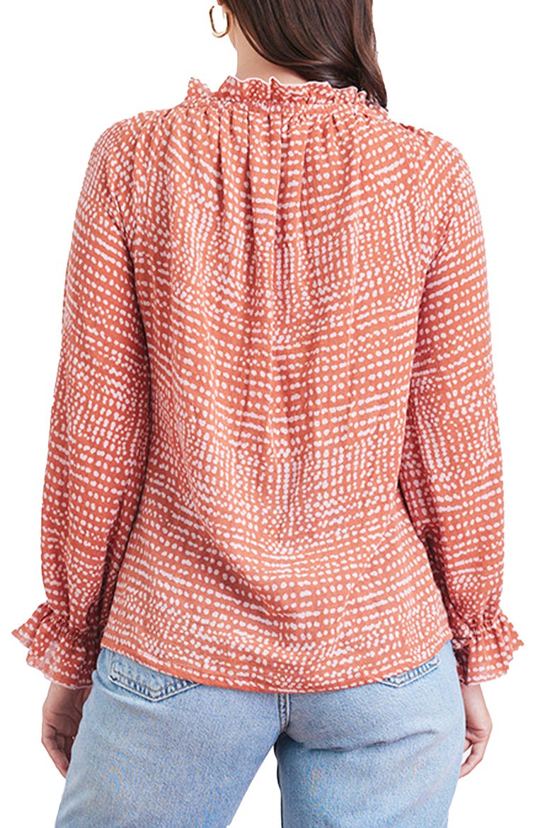 Esme Long Sleeve Top, Alternate, color, Saffron Dot