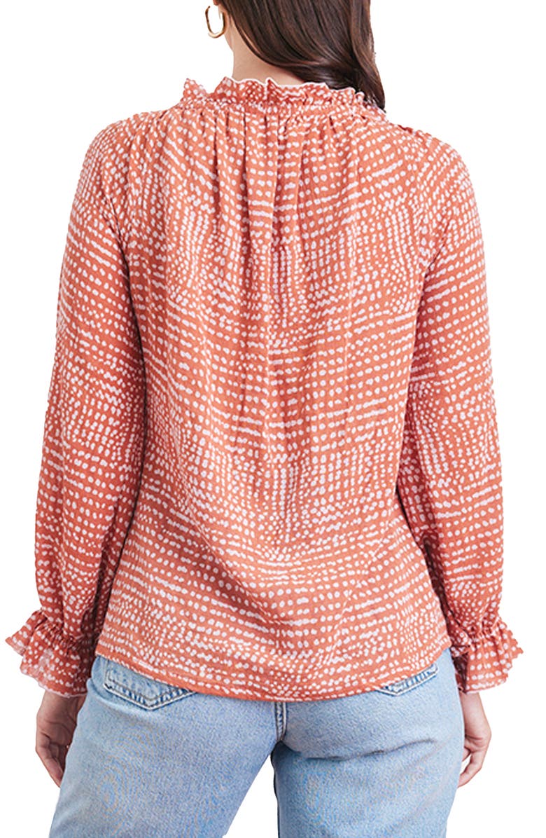 Paneros Clothing Esme Long Sleeve Top, Alternate, color, Saffron Dot