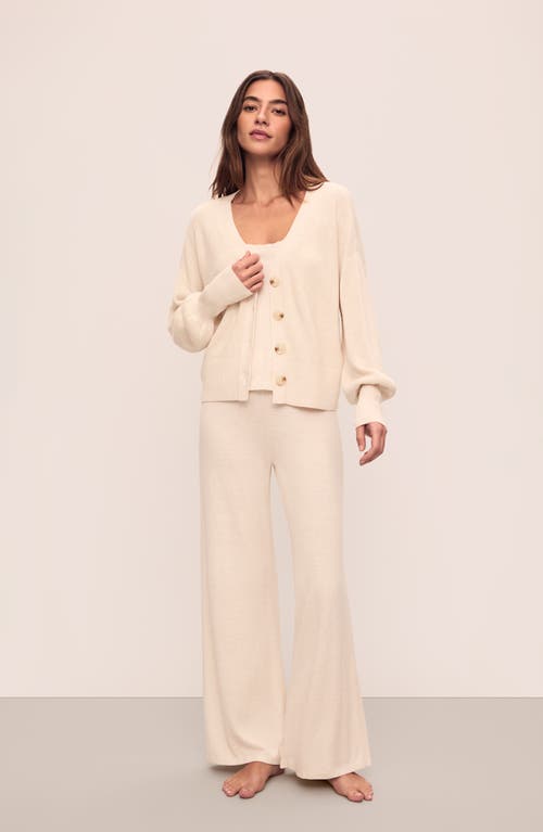 Eberjey Fine Gauge Cardigan In Almond Heather