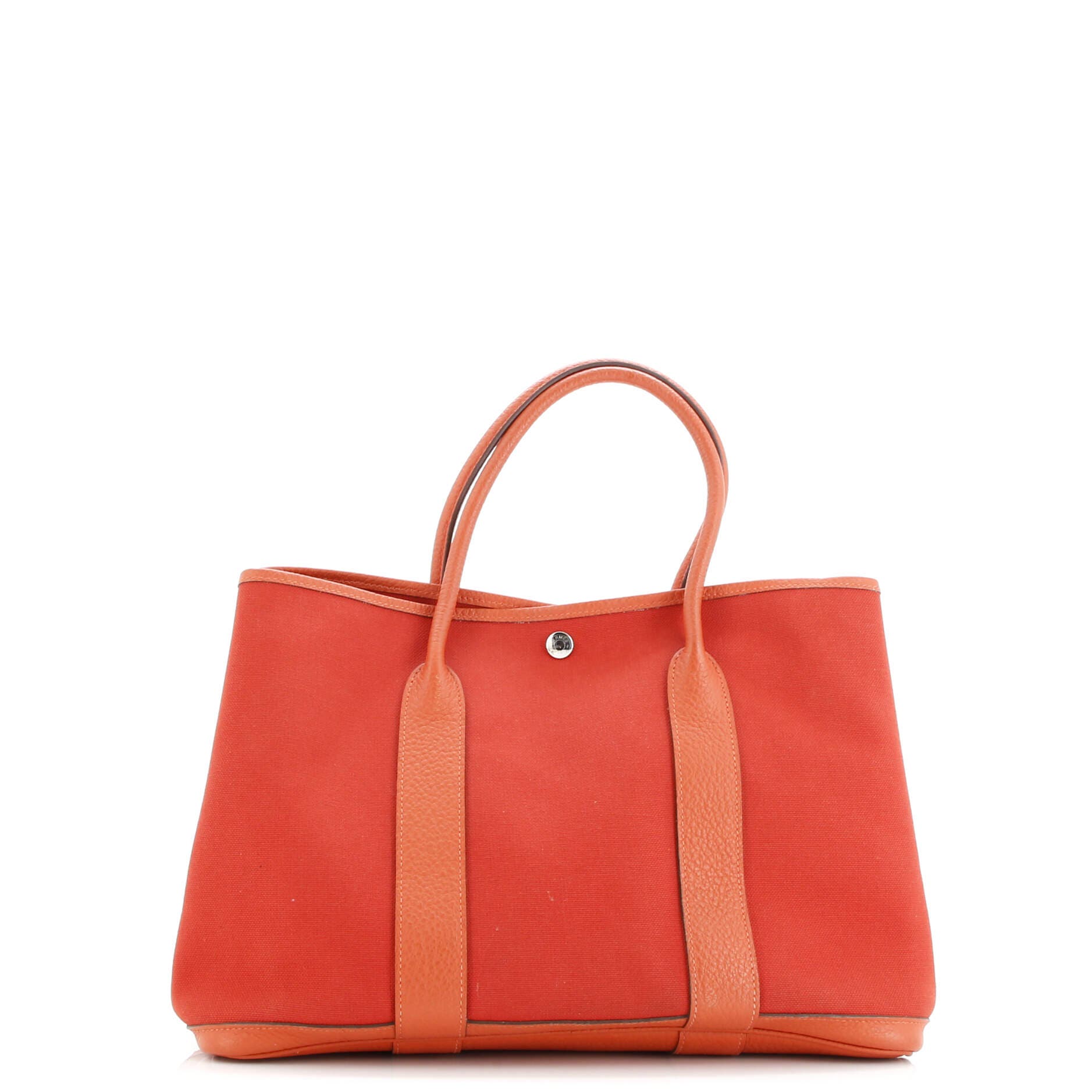 Pre-Owned Hermes Garden Party Tote Toile and Leather 36, Alternate, color, Rouge Duchesse