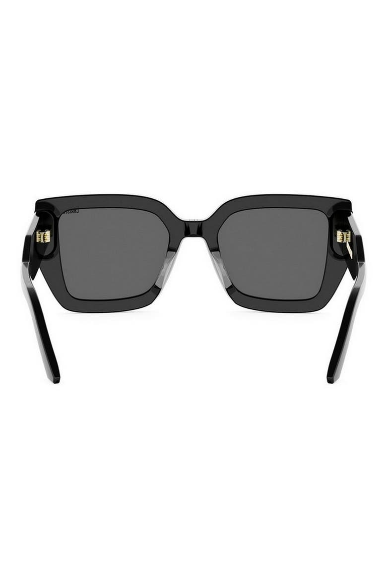 'DiorSignature S14I 64mm Oversize Square Sunglasses, Alternate, color, SHINY BLACK / SMOKE