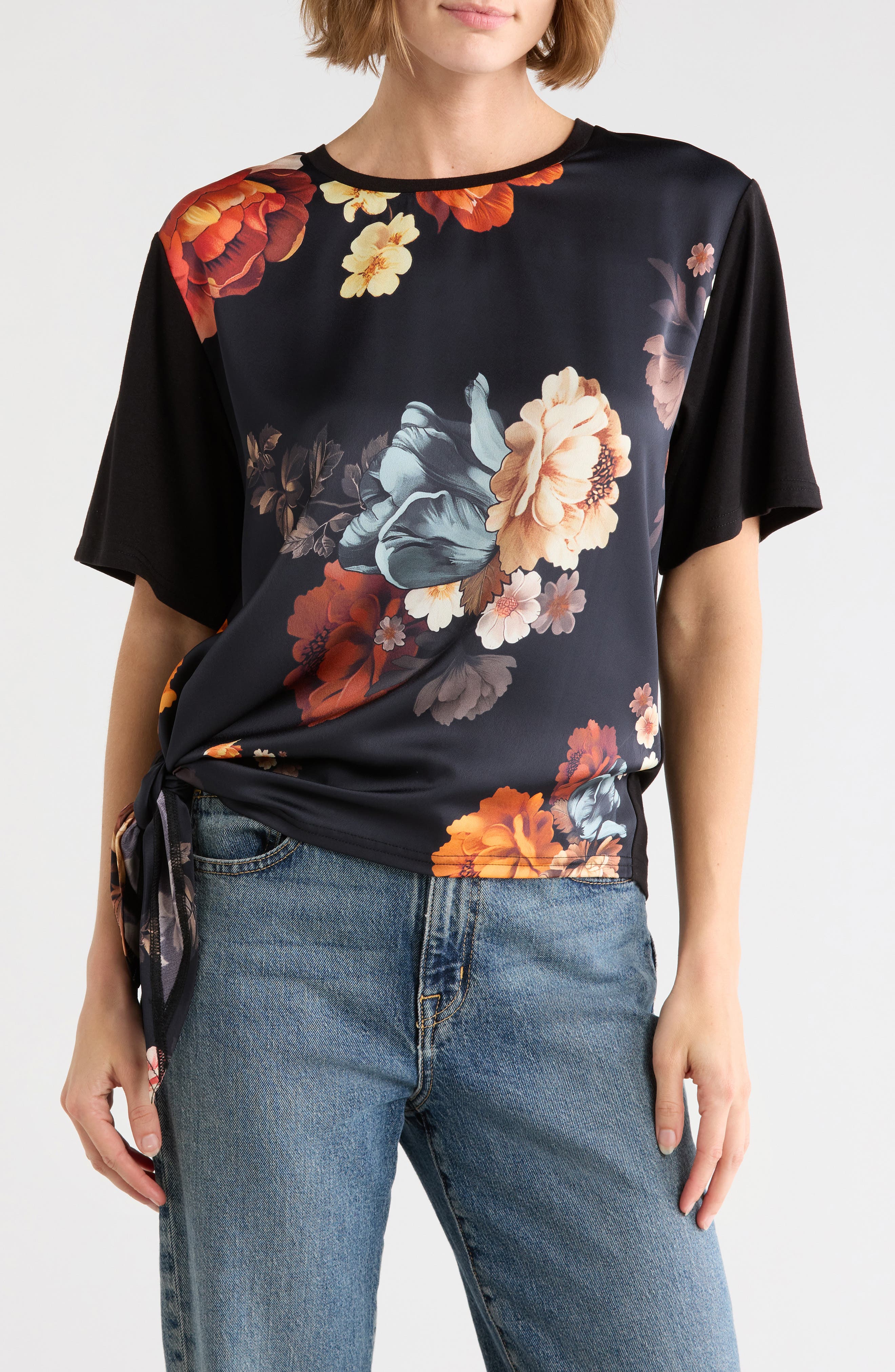 Gemma + Jane Floral Tie Hem Top