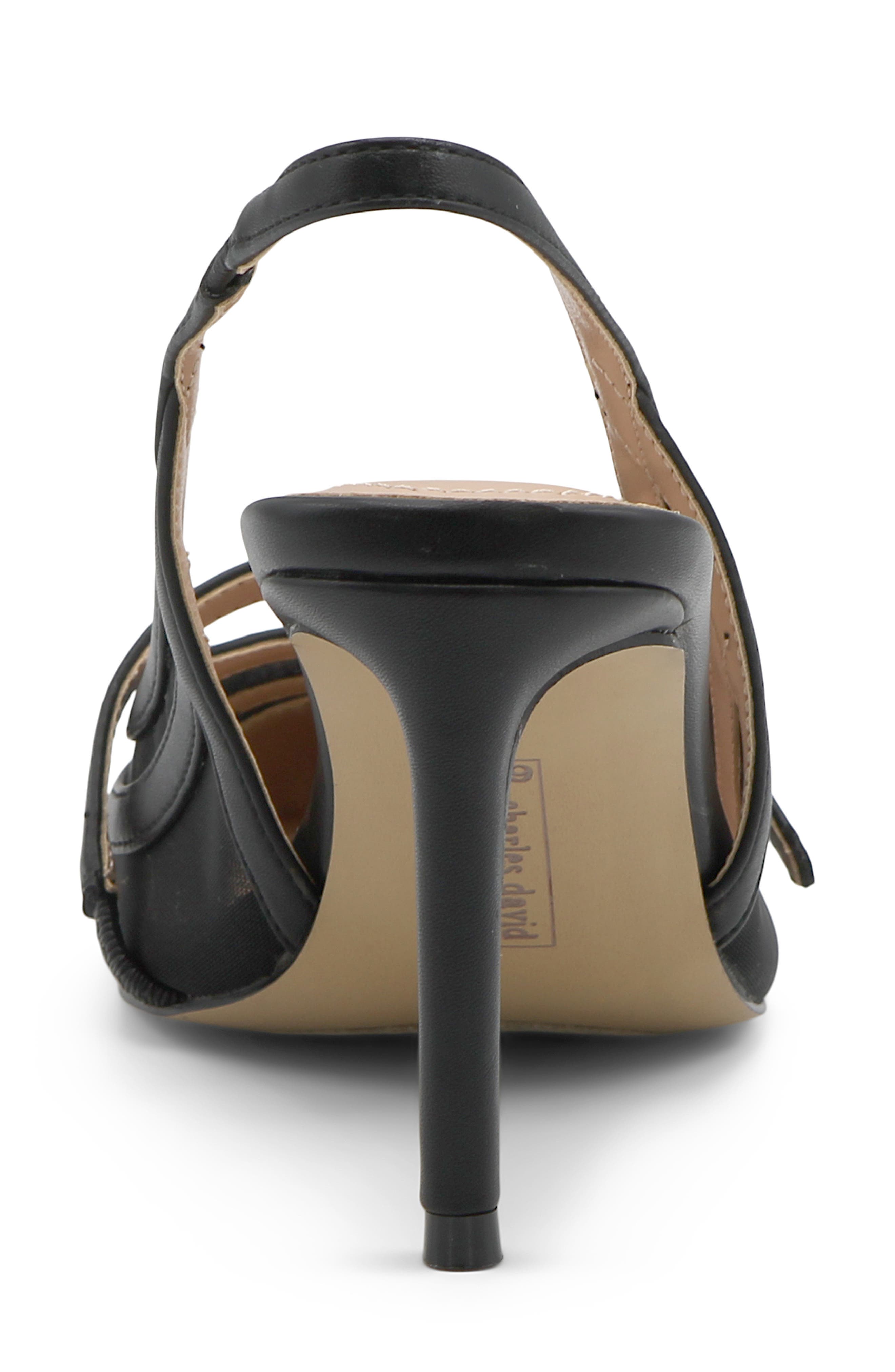 Charles David Swan Slingback Mary Jane Pump, Alternate, color, Black