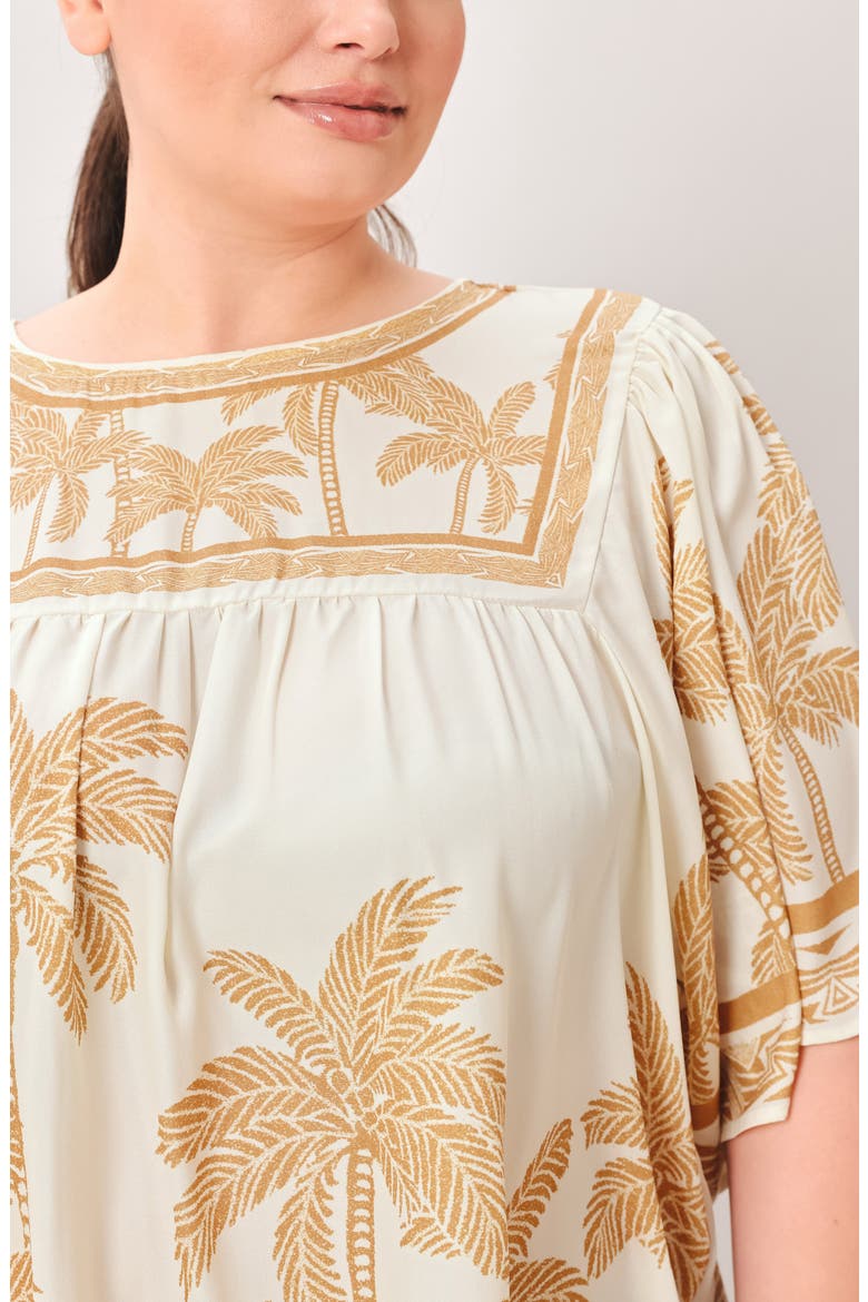 Palm Tree Print Top, Alternate, color, IVORY