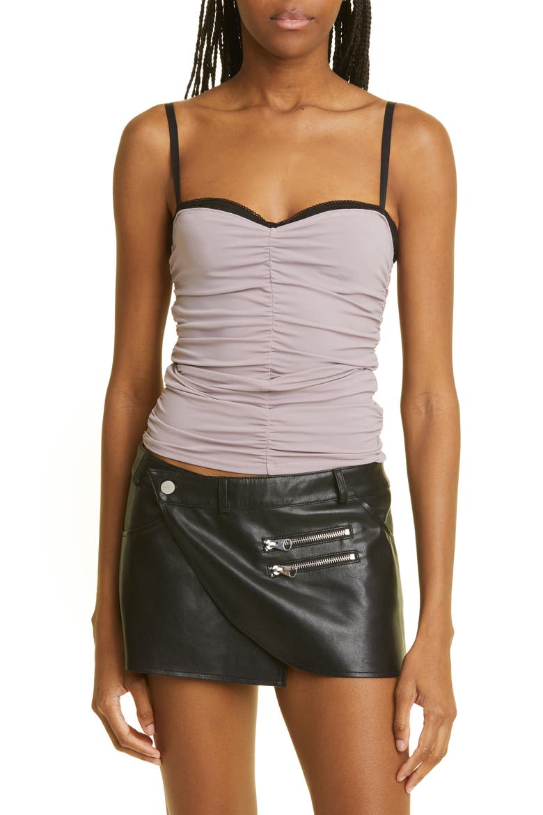 Renzo Ruched Mesh Tube Top, Main, color, TAUPE