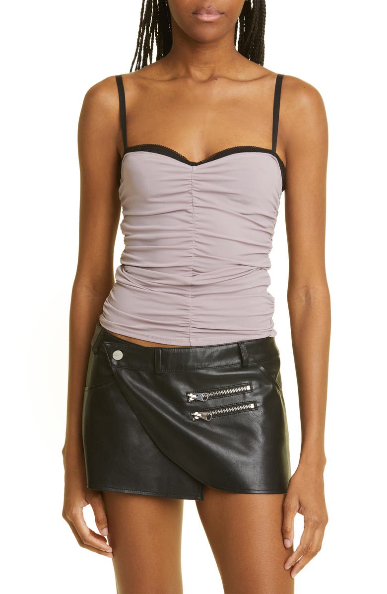 Miaou Renzo Ruched Mesh Tube Top, Main, color,