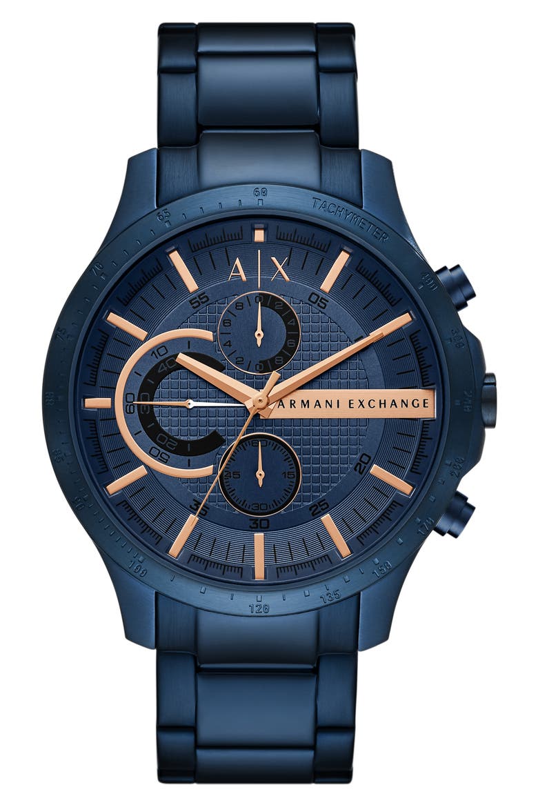 Chronograph Bracelet Watch, 46mm, Main, color, BLUE